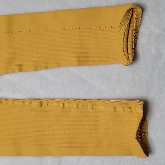 FP Movement by Free People Happiness Runs 7/8 Length Ribbed Leggings Yellow XS - Picture 10 of 14